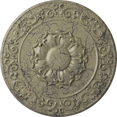Ekena Millwork Sydney Ceiling Medallion (Fits Canopies up to 5 3/4"), 27 3/4"OD x 2"P, Castle Stone Crackle CM27SYCSC